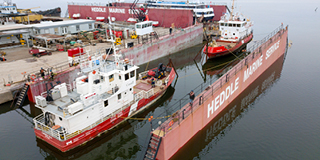 CCG Caribou Isle CCG Ile Saint Ours in Drydock at Heddle Marine