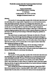 Analysis of In-Port Vessel Operational Lubricant Discharges and Leakages