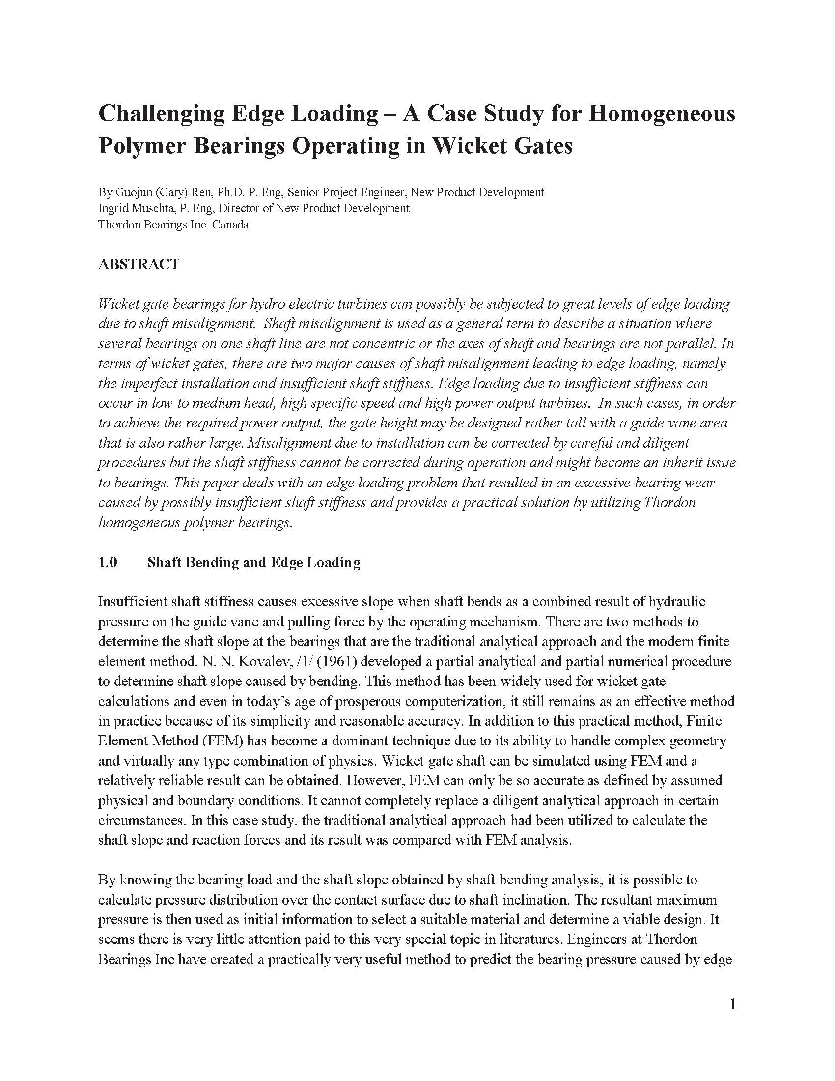 Challenging Edge loading - A Case Study in Polymer Bearings
